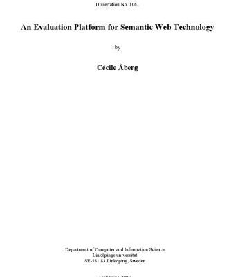 خرید و دانلود نسخه کامل کتاب An evaluation platform for semantic web technology