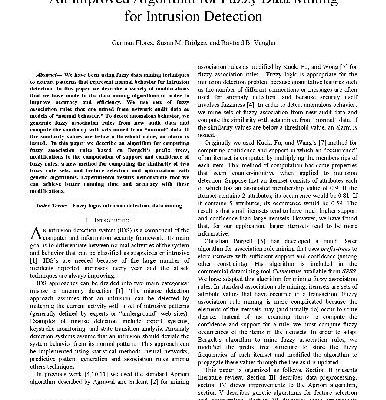 خرید و دانلود نسخه کامل کتاب An Improved Algorithm for Fuzzy Data Mining for Intrusion Detection