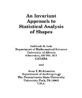 خرید و دانلود نسخه کامل کتاب An invariant approach to statistical analysis of shapes