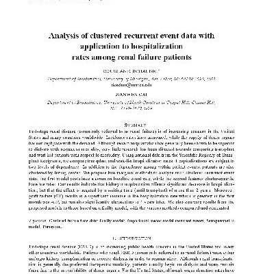خرید و دانلود نسخه کامل کتاب Analysis of clustered recurrent event data with application to hospitalization rates among renal failure patients