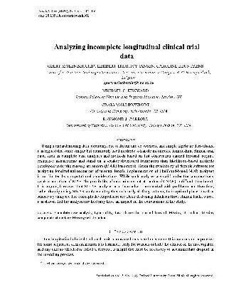 خرید و دانلود نسخه کامل کتاب Analyzing incomplete longitudinal clinical trial data