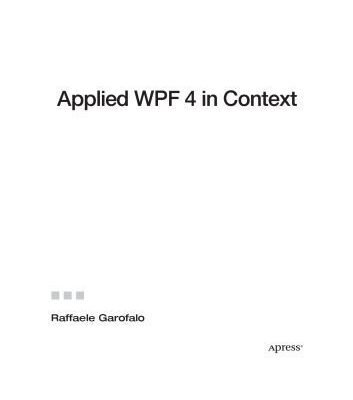 خرید و دانلود نسخه کامل کتاب Applied WPF 4 in Context