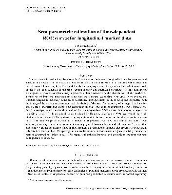 خرید و دانلود نسخه کامل کتاب [Article] Semiparametric estimation of time-dependent ROC curves for longitudinal marker data