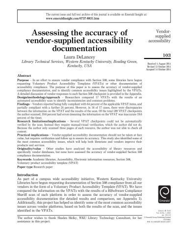 خرید و دانلود نسخه کامل کتاب Assessing the accuracy of vendor-supplied accessibility documentation_6867951a8984e.jpeg خرید و دانلود نسخه کامل کتاب Assessing the accuracy of vendor-supplied accessibility documentation