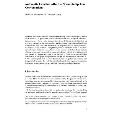 خرید و دانلود نسخه کامل کتاب Automatic Labeling Affective Scenes in Spoken Conversations