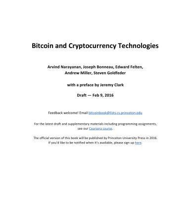 خرید و دانلود نسخه کامل کتاب Bitcoin and Cryptocurrency Technologies [draft]