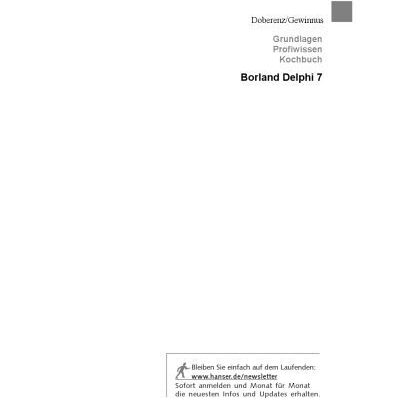 خرید و دانلود نسخه کامل کتاب Borland Delphi 7 – Grundlagen, Profiwissen, Kochbuch