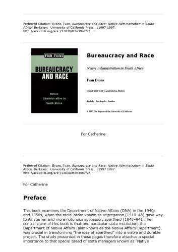 خرید و دانلود نسخه کامل کتاب Bureaucracy and Race: Native Administration in South Africa (Perspectives on Southern Africa)_6885c82980342.jpeg خرید و دانلود نسخه کامل کتاب Bureaucracy and Race: Native Administration in South Africa (Perspectives on Southern Africa)