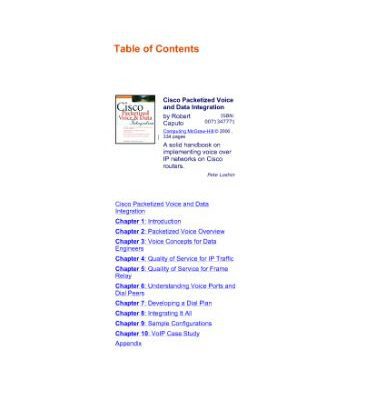 خرید و دانلود نسخه کامل کتاب Cisco Packetized Voice & Data Integration