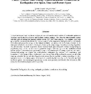 خرید و دانلود نسخه کامل کتاب Cluster Analysis, Data-Mining, Multi-dimensional Visualization of Earthquakes over Space, Time and Feature Space