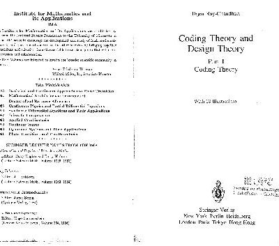 خرید و دانلود نسخه کامل کتاب Coding Theory and Design Theory. Coding Theory