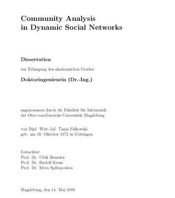 خرید و دانلود نسخه کامل کتاب Community Analysis in Dynamic Social Networks