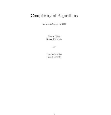 خرید و دانلود نسخه کامل کتاب Complexity of algorithms