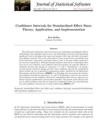 خرید و دانلود نسخه کامل کتاب Confidence Intervals for Standardized Effect Sizes: Theory, Application, and Implementation + Code