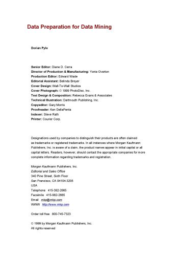 خرید و دانلود نسخه کامل کتاب Data Preparation for Data Mining (The Morgan Kaufmann Series in Data Management Systems)_686e16181fc5f.jpeg خرید و دانلود نسخه کامل کتاب Data Preparation for Data Mining (The Morgan Kaufmann Series in Data Management Systems)