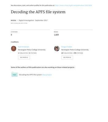 خرید و دانلود نسخه کامل کتاب Decoding the APFS file system