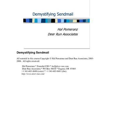 خرید و دانلود نسخه کامل کتاب Demystifying Sendmail