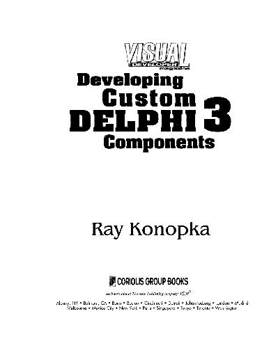 خرید و دانلود نسخه کامل کتاب Developing Custom Delphi Components