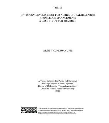 خرید و دانلود نسخه کامل کتاب [Dissertation] Ontology Development for Agricultural Research Knowledge Management: A Case Study for Thai Rice