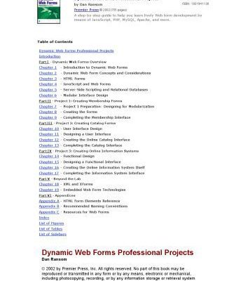 خرید و دانلود نسخه کامل کتاب Dynamic Web Forms Professional Projects