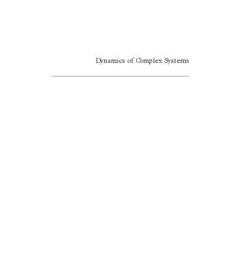 خرید و دانلود نسخه کامل کتاب Dynamics Of Complex Systems (Studies in Nonlinearity)
