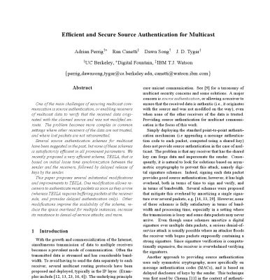 خرید و دانلود نسخه کامل کتاب Efficient and Secure Source Authentication for Multicast