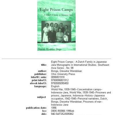 خرید و دانلود نسخه کامل کتاب Eight Prison Camps: A Dutch Family in Japanese Java (Ohio RIS Southeast Asia Series)