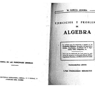 خرید و دانلود نسخه کامل کتاب Ejercicios y problemas de álgebra - Ardura