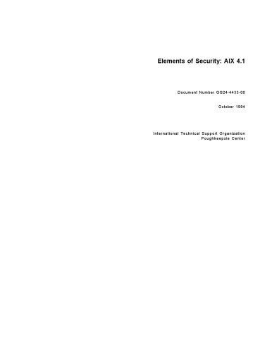 خرید و دانلود نسخه کامل کتاب Elements of Security: AIX 4.1_686d338ddac20.jpeg خرید و دانلود نسخه کامل کتاب Elements of Security: AIX 4.1
