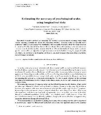خرید و دانلود نسخه کامل کتاب Estimating the accuracy of psychological scales using longitudinal data