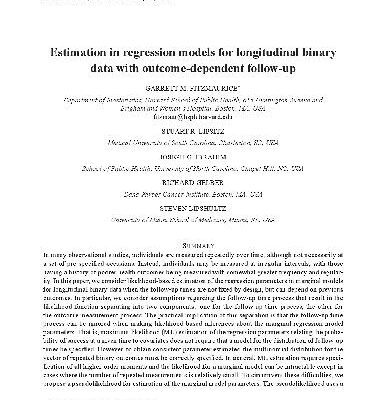 خرید و دانلود نسخه کامل کتاب Estimation in regression models for longitudinal binary data with outcome-dependent follow-up