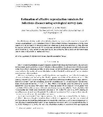 خرید و دانلود نسخه کامل کتاب Estimation of effective reproduction numbers for infectious diseases using serological survey data
