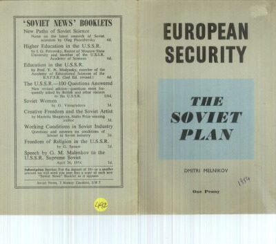 خرید و دانلود نسخه کامل کتاب EUROPEAN SECURITY: THE SOVIET PLAN