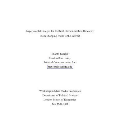 خرید و دانلود نسخه کامل کتاب Experimental Designs for Political Communication Research:From Shopping Malls to the Internet
