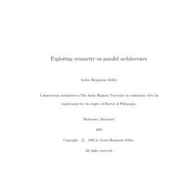 خرید و دانلود نسخه کامل کتاب Exploiting symmetry on parallel architectures