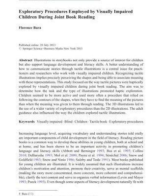 خرید و دانلود نسخه کامل کتاب Exploratory Procedures Employed by Visually Impaired Children During Joint Book Reading