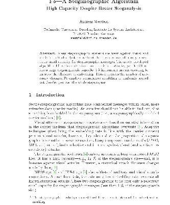 خرید و دانلود نسخه کامل کتاب F5 A Steganographic Algorithm High Capacity Despite Better Steganalysis
