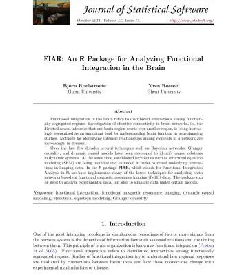 خرید و دانلود نسخه کامل کتاب FIAR: An R Package for Analyzing Functional Integration in the Brain + Code