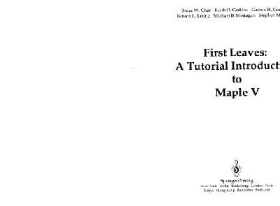 خرید و دانلود نسخه کامل کتاب First Leaves: A tutorial introduction to Maple V