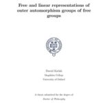 خرید و دانلود نسخه کامل کتاب Free and linear representations of outer automorphism groups of free groups