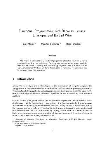 خرید و دانلود نسخه کامل کتاب Functional Programming with Bananas, Lenses, Envelopes and Barbed Wire_68720b518826c.jpeg خرید و دانلود نسخه کامل کتاب Functional Programming with Bananas, Lenses, Envelopes and Barbed Wire
