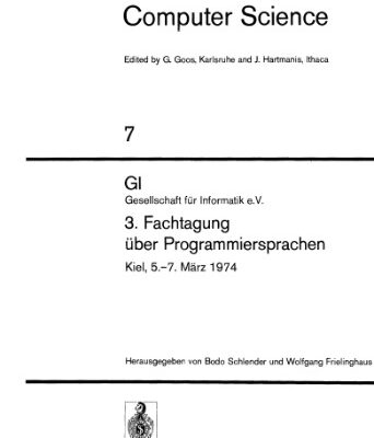 خرید و دانلود نسخه کامل کتاب GI Gesellschaft für Informatik e.V. 3. Fachtagung über Programmiersprachen Kiel, 5.–7. März 1974