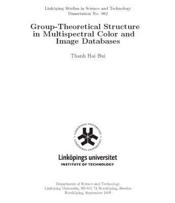 خرید و دانلود نسخه کامل کتاب Group-theoretical structure in multispectral color and image databases
