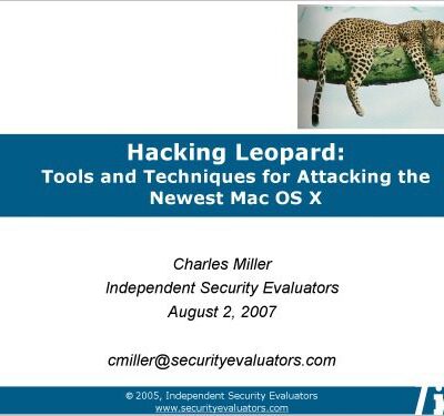خرید و دانلود نسخه کامل کتاب Hacking Leopard: Tools and Techniques for Attacking the Newest Mac OS X