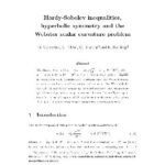 خرید و دانلود نسخه کامل کتاب Hardy-Sobolev inequalities, hyperbolic symmetry and the Webster scalar curvature problem