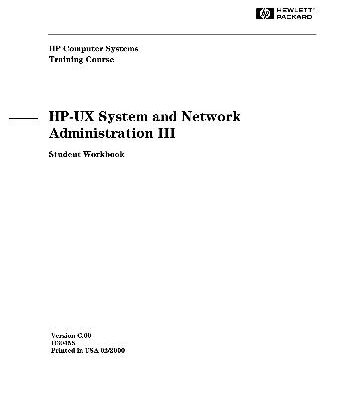 خرید و دانلود نسخه کامل کتاب HP-UX System and Network Administration III. Student Workbook