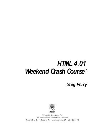 خرید و دانلود نسخه کامل کتاب HTML 4.01 weekend crash course_68645ce7c8d59.jpeg خرید و دانلود نسخه کامل کتاب HTML 4.01 weekend crash course