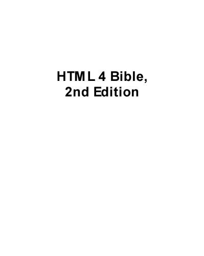 خرید و دانلود نسخه کامل کتاب HTML 4 Bible