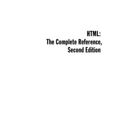 خرید و دانلود نسخه کامل کتاب HTML: the complete reference