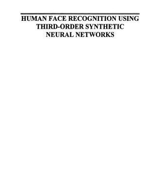 خرید و دانلود نسخه کامل کتاب Human Face Recognition Using Third-Order Synthetic Neural Networks